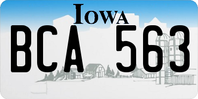 IA license plate BCA563