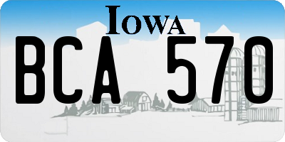 IA license plate BCA570