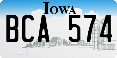 IA license plate BCA574