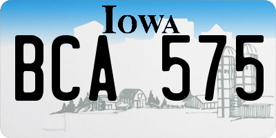 IA license plate BCA575