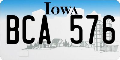 IA license plate BCA576