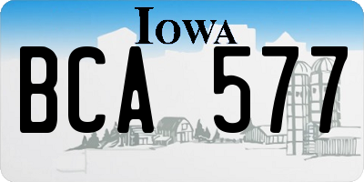 IA license plate BCA577