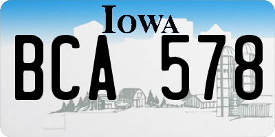 IA license plate BCA578