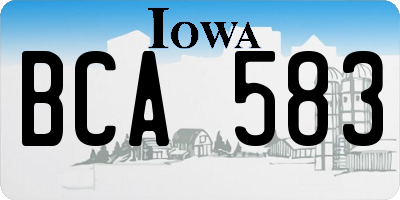 IA license plate BCA583