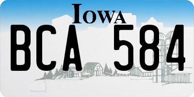 IA license plate BCA584