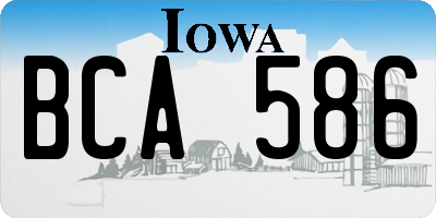 IA license plate BCA586