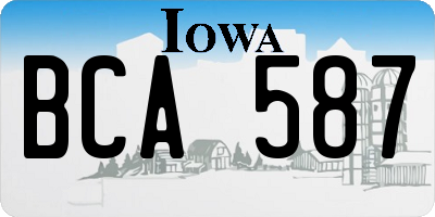 IA license plate BCA587