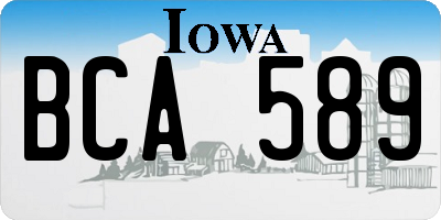 IA license plate BCA589