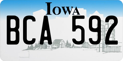 IA license plate BCA592