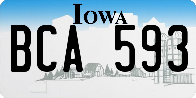 IA license plate BCA593
