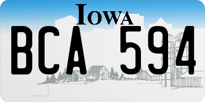 IA license plate BCA594