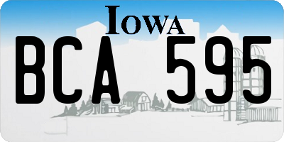 IA license plate BCA595