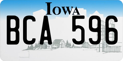 IA license plate BCA596