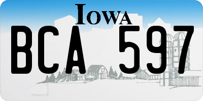IA license plate BCA597