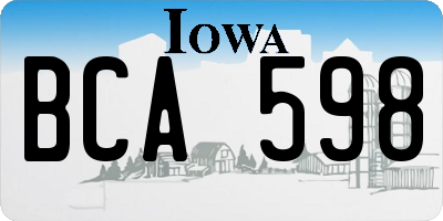 IA license plate BCA598