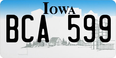 IA license plate BCA599