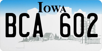 IA license plate BCA602