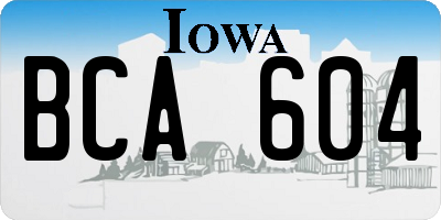 IA license plate BCA604