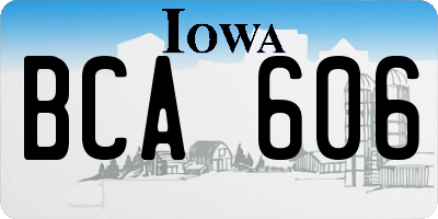 IA license plate BCA606
