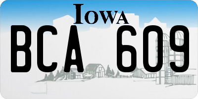 IA license plate BCA609