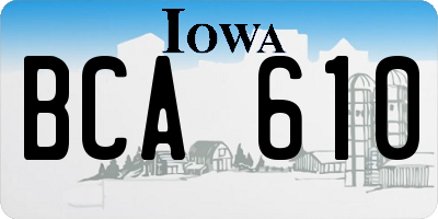IA license plate BCA610