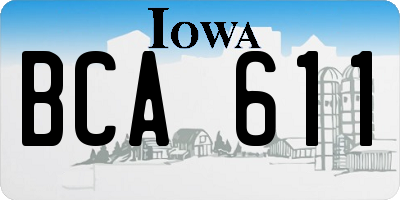 IA license plate BCA611