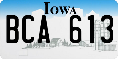 IA license plate BCA613
