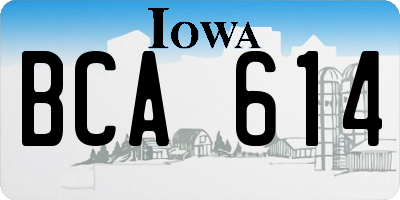 IA license plate BCA614