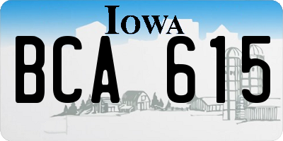 IA license plate BCA615