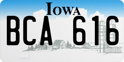 IA license plate BCA616