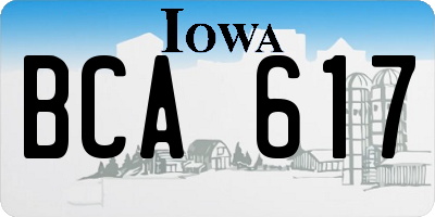 IA license plate BCA617