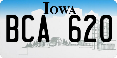 IA license plate BCA620