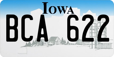 IA license plate BCA622