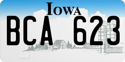 IA license plate BCA623