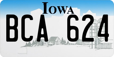 IA license plate BCA624
