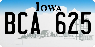 IA license plate BCA625