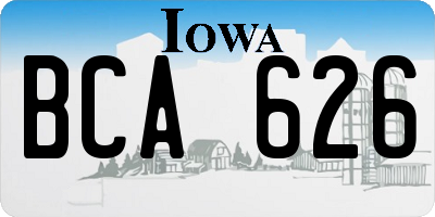 IA license plate BCA626
