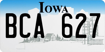 IA license plate BCA627