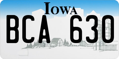 IA license plate BCA630