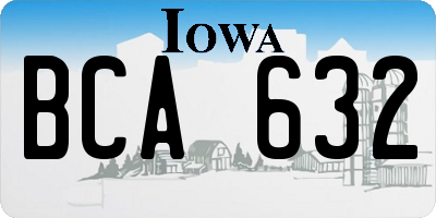 IA license plate BCA632