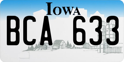 IA license plate BCA633