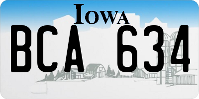 IA license plate BCA634