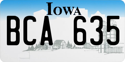 IA license plate BCA635
