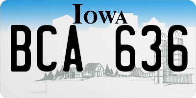 IA license plate BCA636