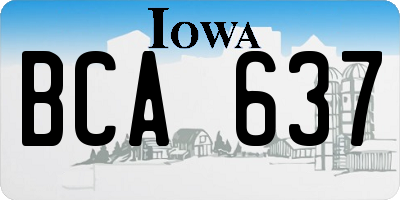 IA license plate BCA637