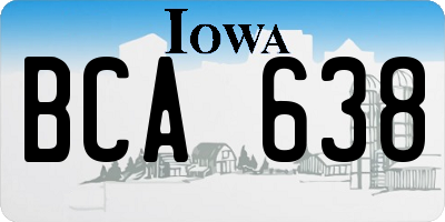 IA license plate BCA638