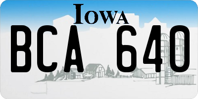 IA license plate BCA640