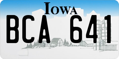 IA license plate BCA641