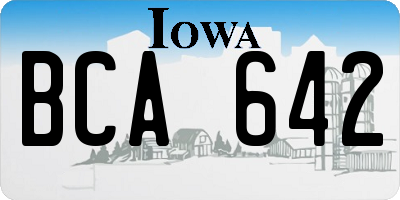 IA license plate BCA642