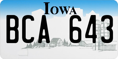 IA license plate BCA643